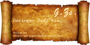 Geringer Zsófia névjegykártya